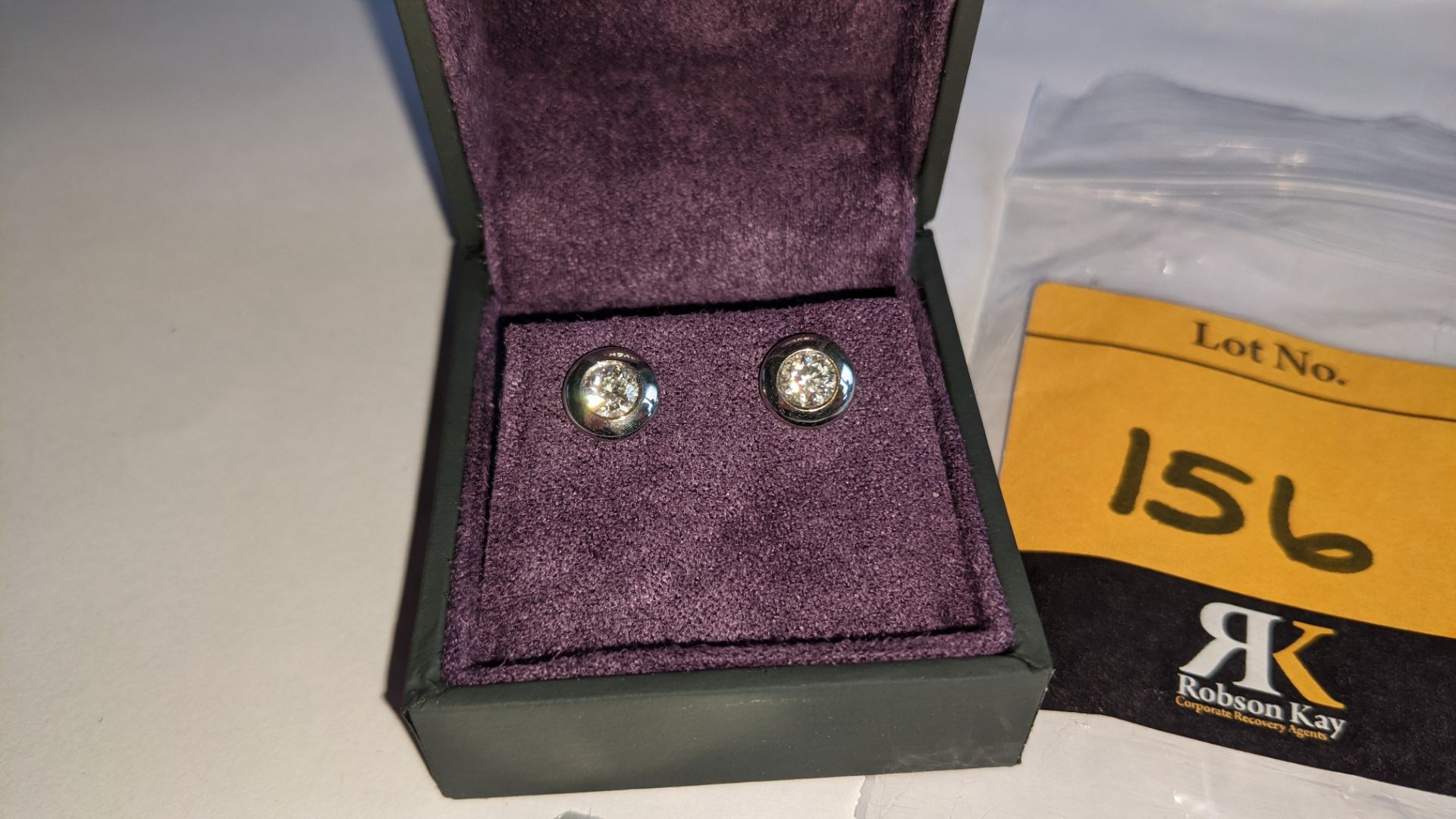 Pair of 18ct white gold & diamond earrings with total ctw of 0.75ct. RRP £2,428 - Image 4 of 12