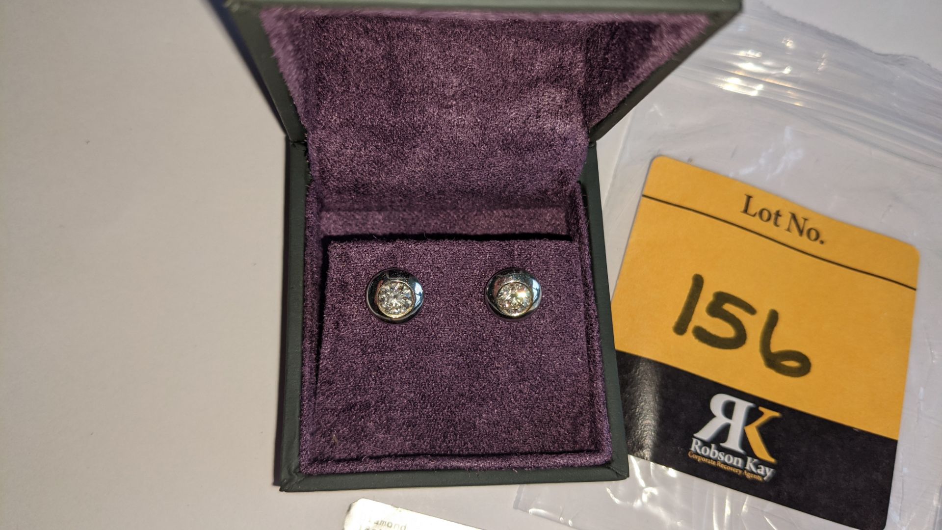 Pair of 18ct white gold & diamond earrings with total ctw of 0.75ct. RRP £2,428 - Image 5 of 12