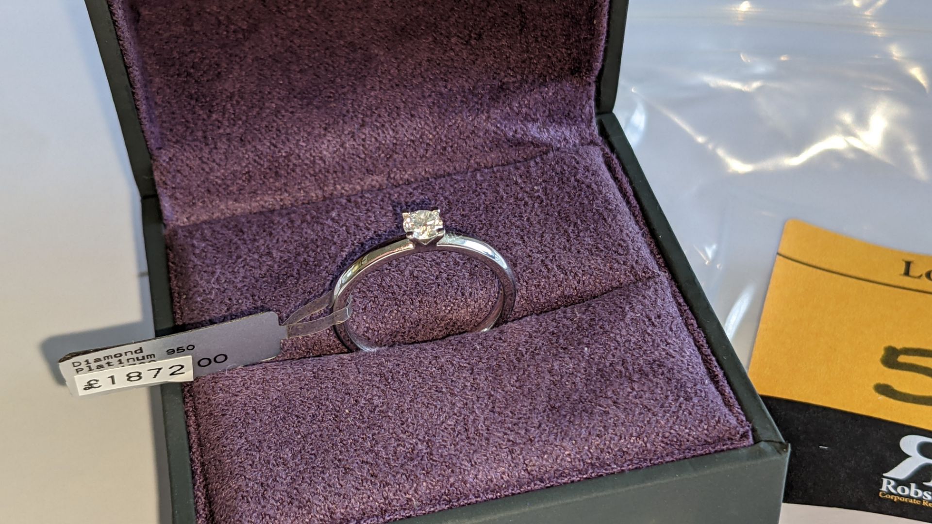 Platinum 950 diamond ring with 0.26ct H/VS central stone. RRP £1,872 - Image 13 of 15