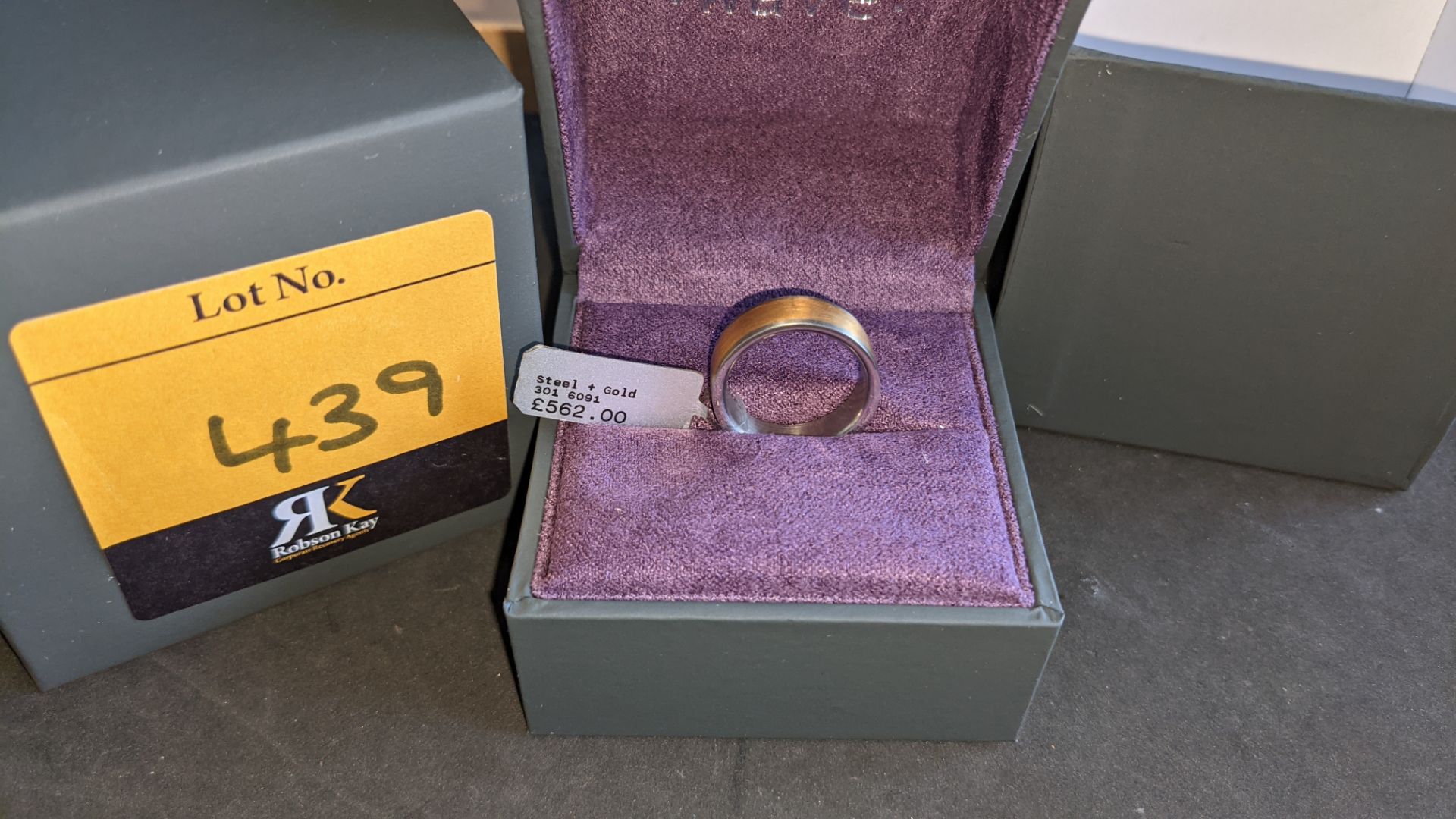 Steel & 18ct rose gold ring RRP £562 - Image 14 of 15