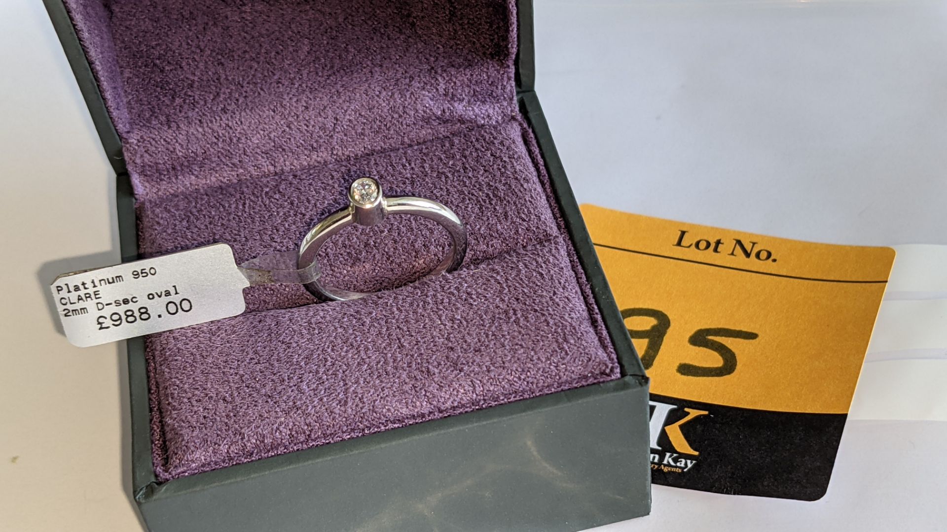 Platinum 950 & diamond ring with 0.15ct oval diamond RRP £988 - Image 2 of 14