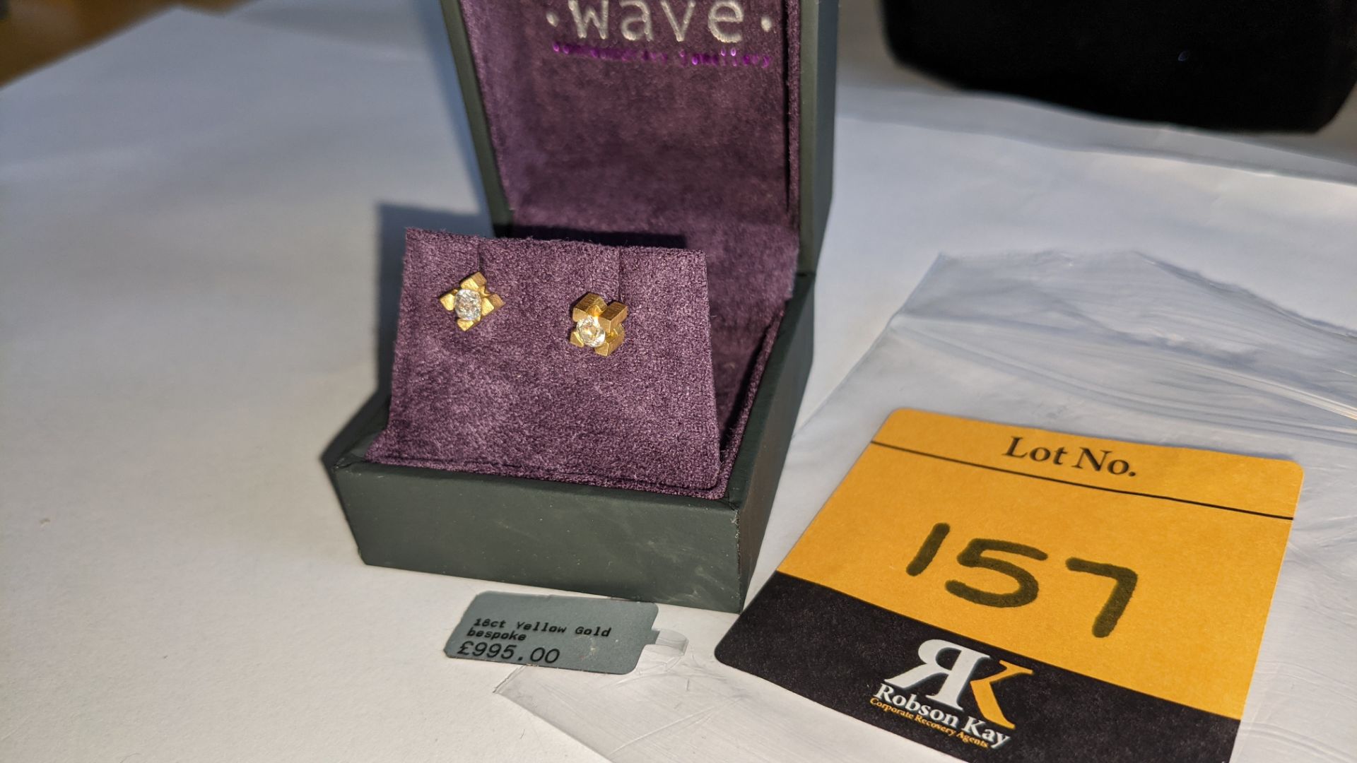 Pair of 18ct yellow gold & diamond stud earrings. RRP £995 - Image 9 of 10