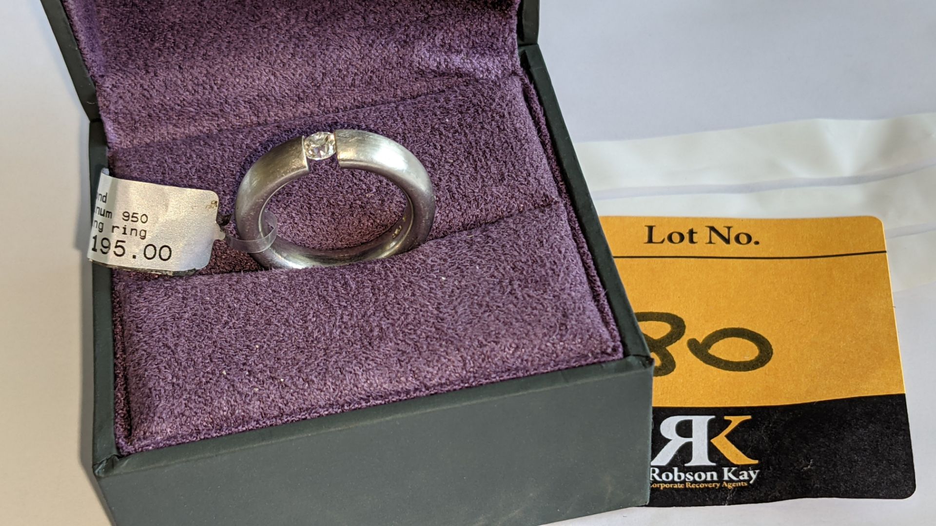 Platinum 950 ring with tension mounted diamond. RRP £3,195 - Image 9 of 14