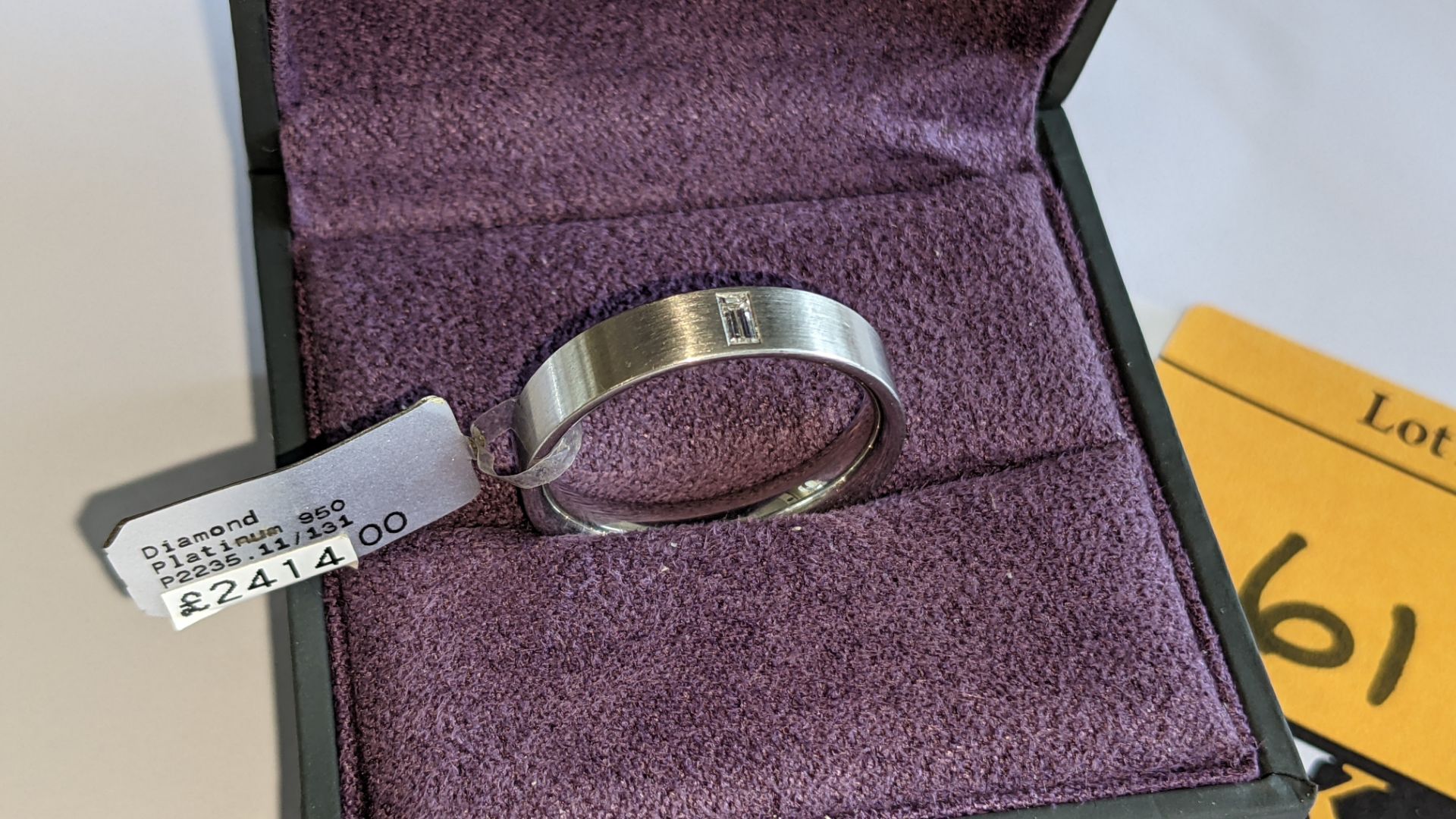 Platinum 950 ring with baguette diamond weighing 0.11ct. RRP £2,414 - Image 2 of 13