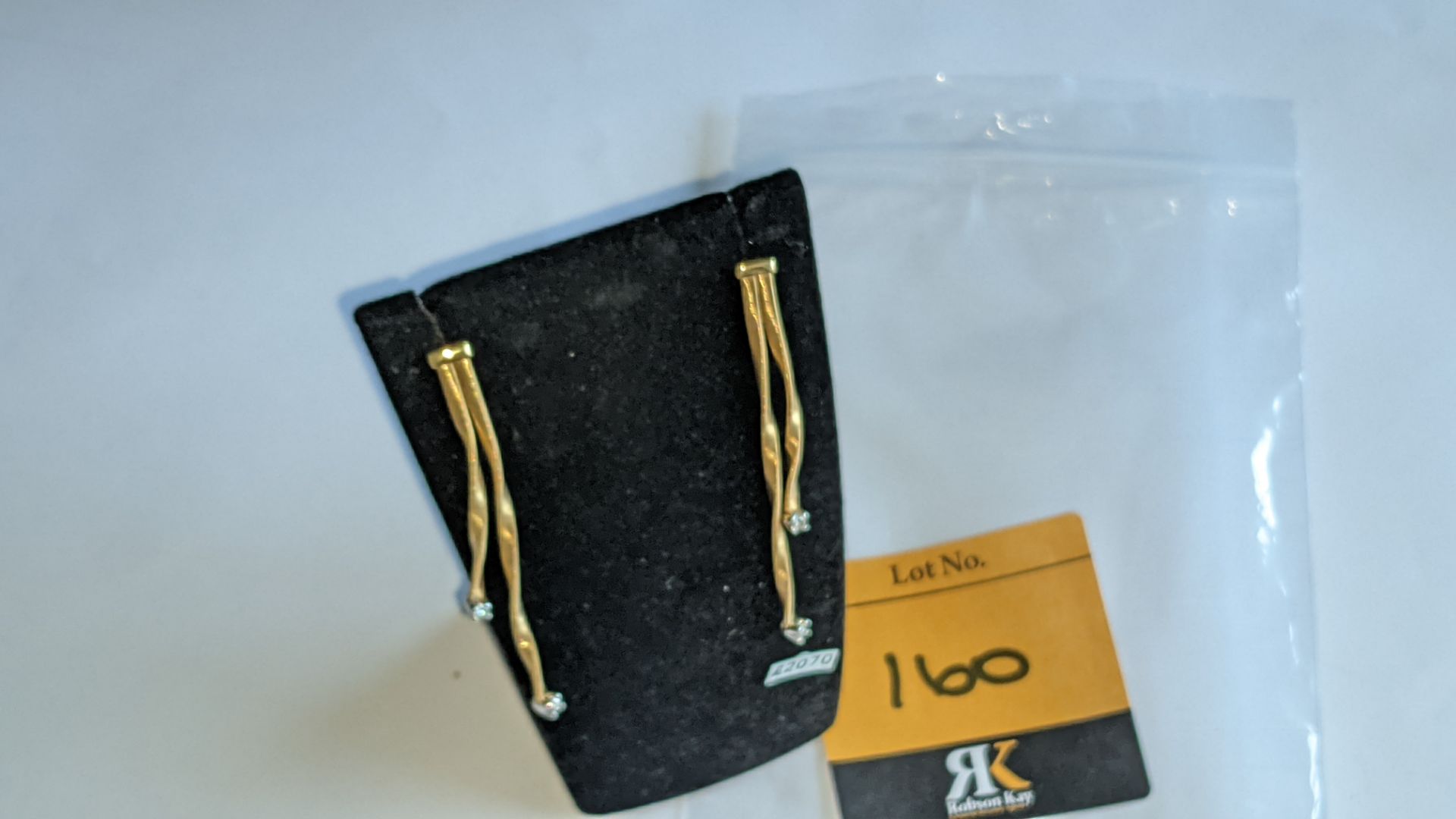 Pair of 18ct yellow gold & diamond earrings with total ctw of diamonds 0.20ct. RRP £2,070 - Image 10 of 10