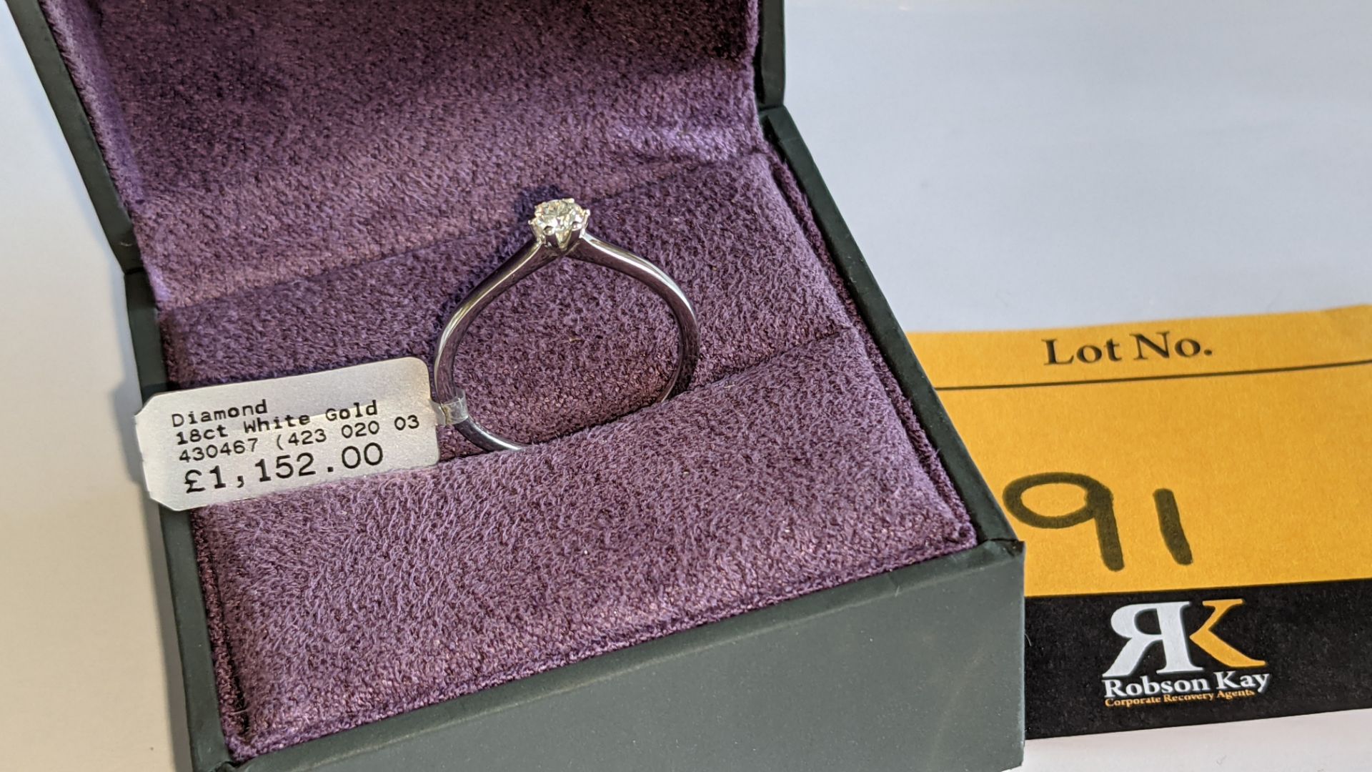 18ct white gold & diamond ring with 0.20ct G/Si brilliant cut diamond RRP £1,152 - Image 14 of 17