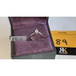 18ct white gold & diamond ring with 0.50ct pear shaped diamond. RRP £2,200