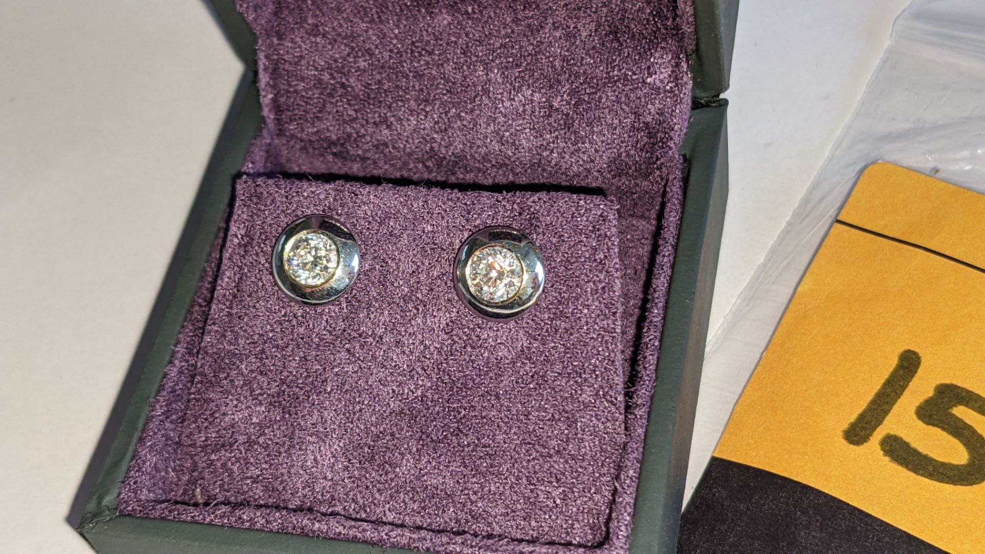 Pair of 18ct white gold & diamond earrings with total ctw of 0.75ct. RRP £2,428 - Image 11 of 12