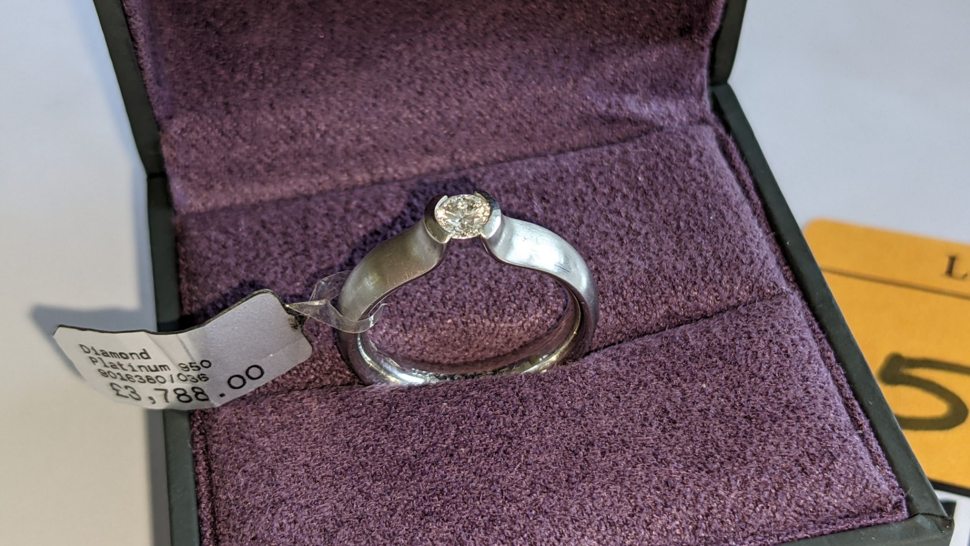 Platinum 950 diamond ring with 0.36ct GH/VS brilliant cut diamond. RRP £3,788 - Image 2 of 14