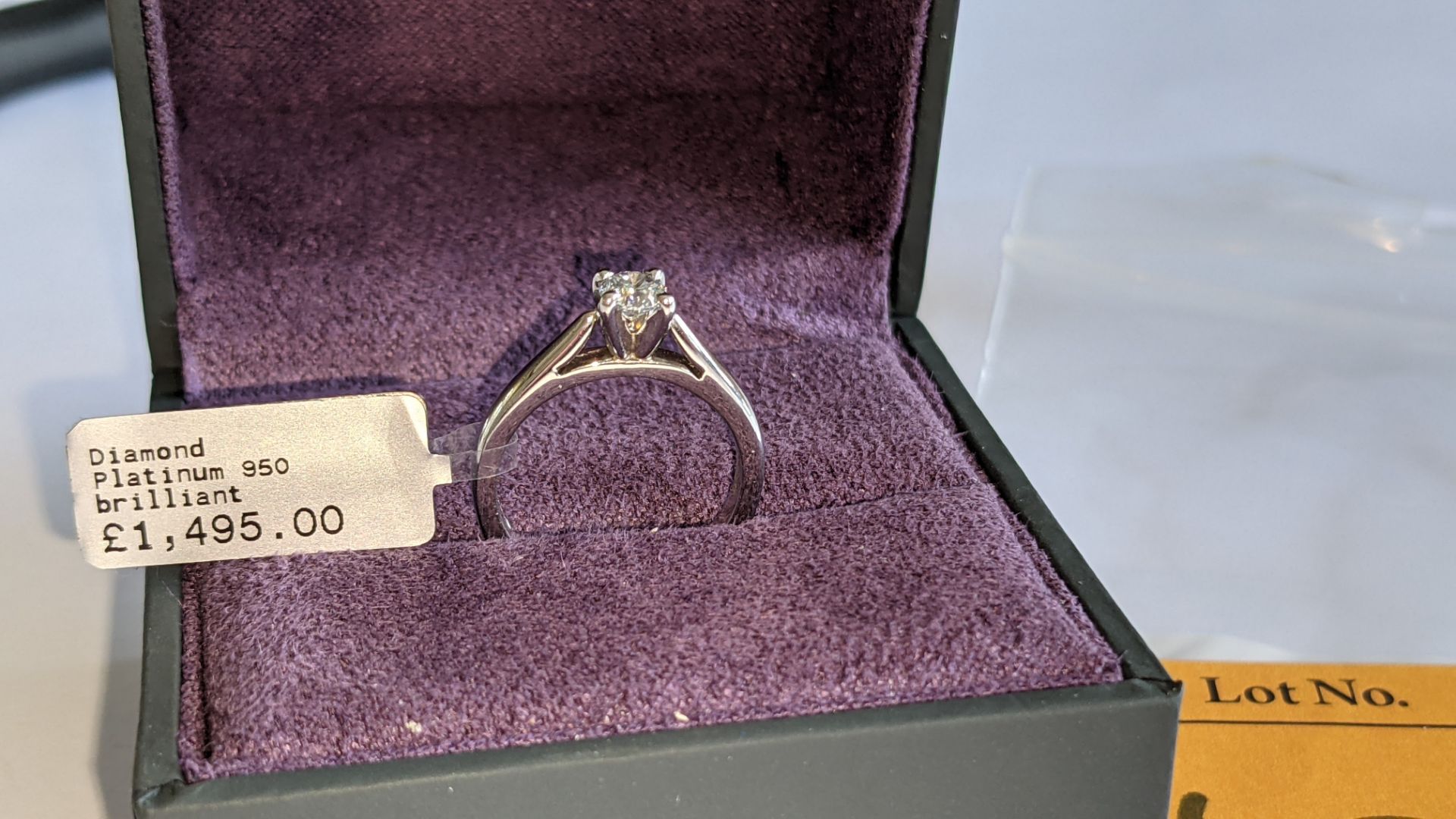 Platinum 950 ring with central brilliant cut diamond. RRP £1,495 - Image 3 of 17