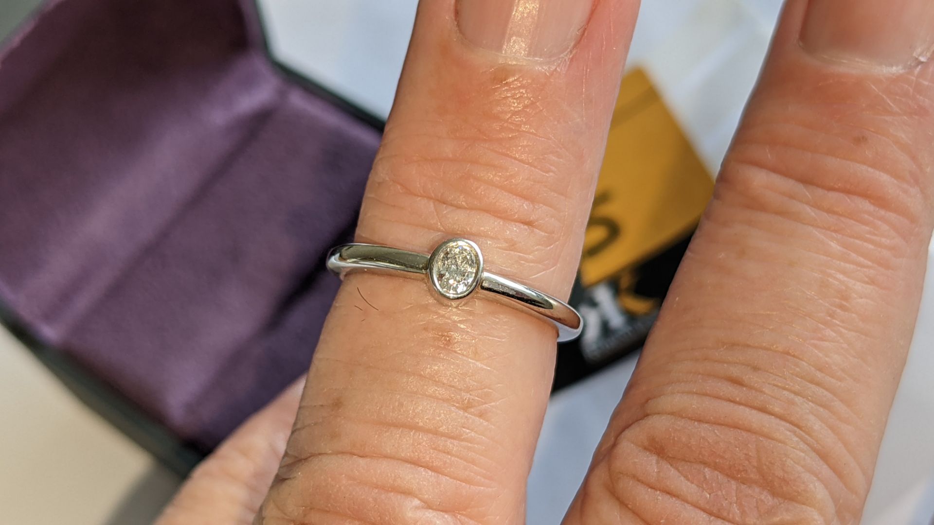 Platinum 950 & diamond ring with 0.15ct oval diamond RRP £988 - Image 13 of 14