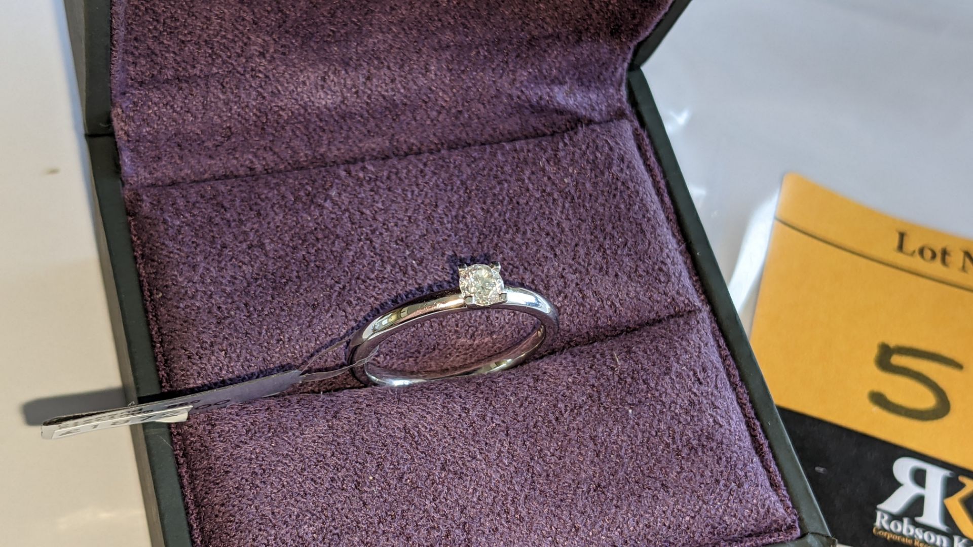 Platinum 950 diamond ring with 0.26ct H/VS central stone. RRP £1,872 - Image 2 of 15