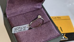18ct white gold & diamond ring with 0.20ct G/Si brilliant cut diamond RRP £1,152