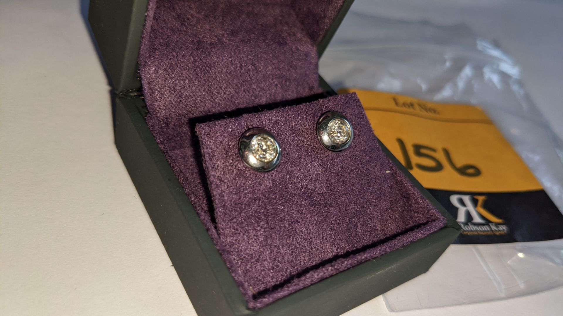 Pair of 18ct white gold & diamond earrings with total ctw of 0.75ct. RRP £2,428 - Image 3 of 12