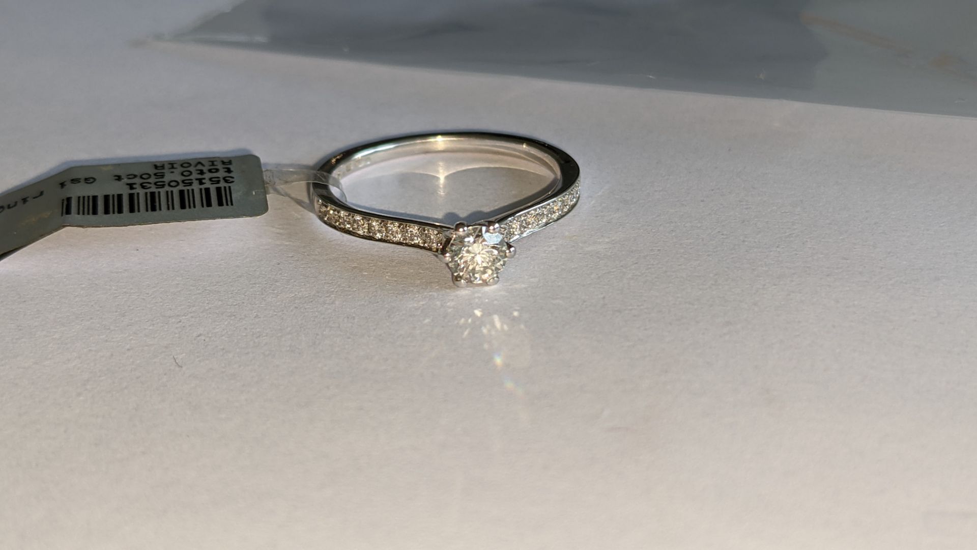 18ct white gold ring with 0.50ct G/Si diamond RRP £2,454 - Image 7 of 14