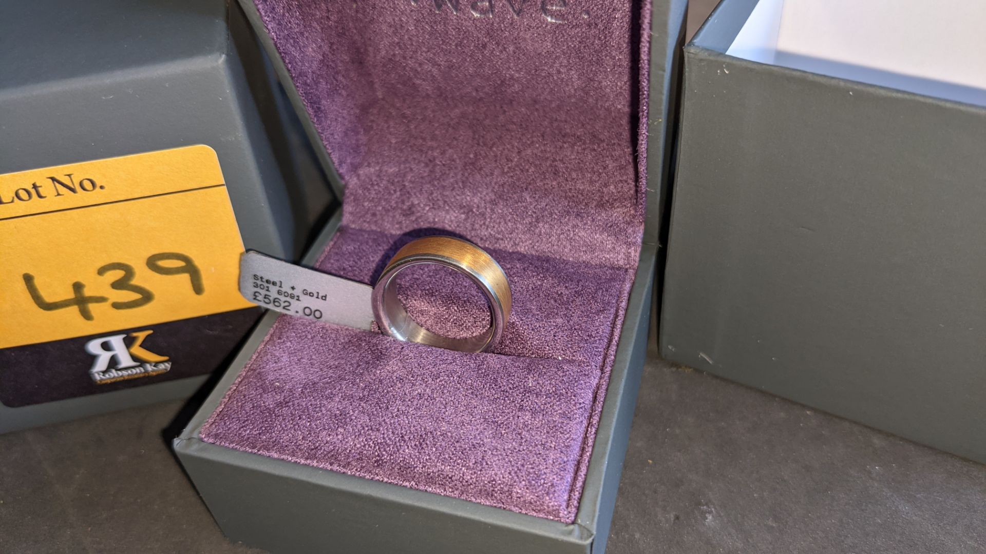 Steel & 18ct rose gold ring RRP £562