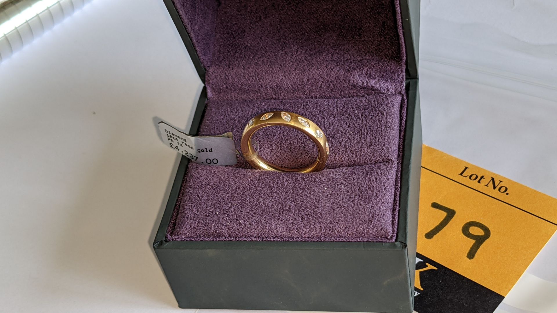 18ct rose gold & diamond ring with 0.75ct (G/VS1) total carat weight. RRP £4,237 - Image 6 of 17