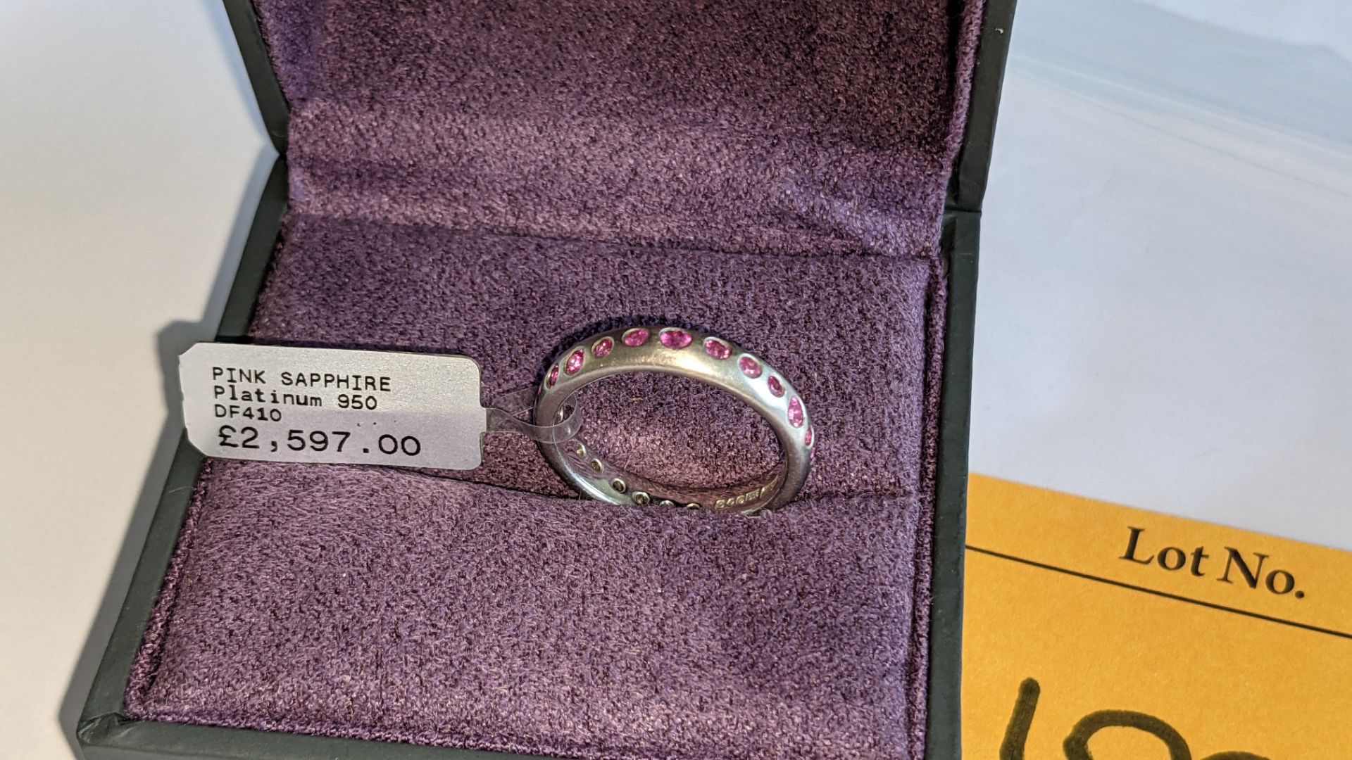 Platinum 950 & 0.6ct pink sapphire ring RRP £2,597 - Image 3 of 15