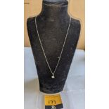 Necklace & pendant set comprising 18ct white gold chain plus 0.25ct diamond pendant in 9ct white gol