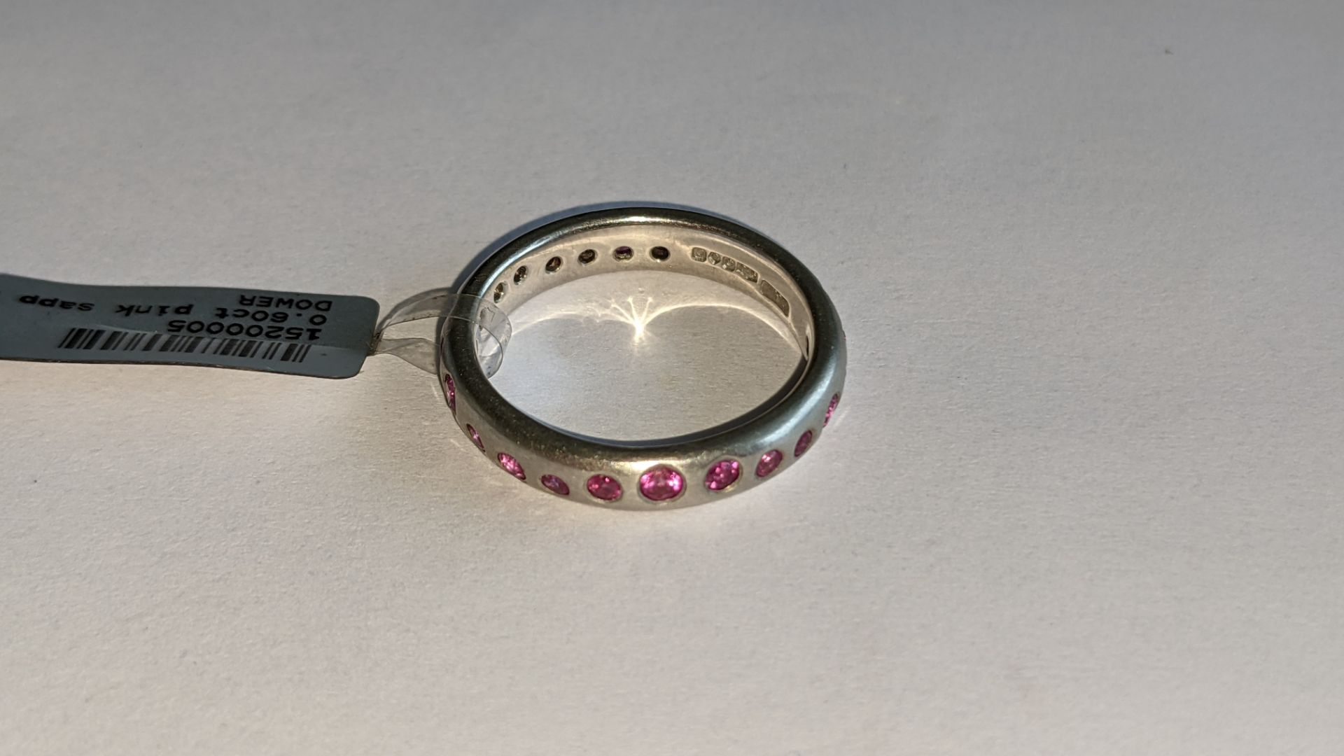 Platinum 950 & 0.6ct pink sapphire ring RRP £2,597 - Image 5 of 15