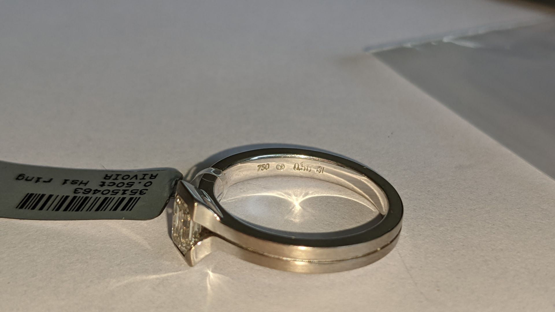 18ct white gold & diamond ring with 0.50ct H/Si diamond RRP £3,334 - Image 9 of 16