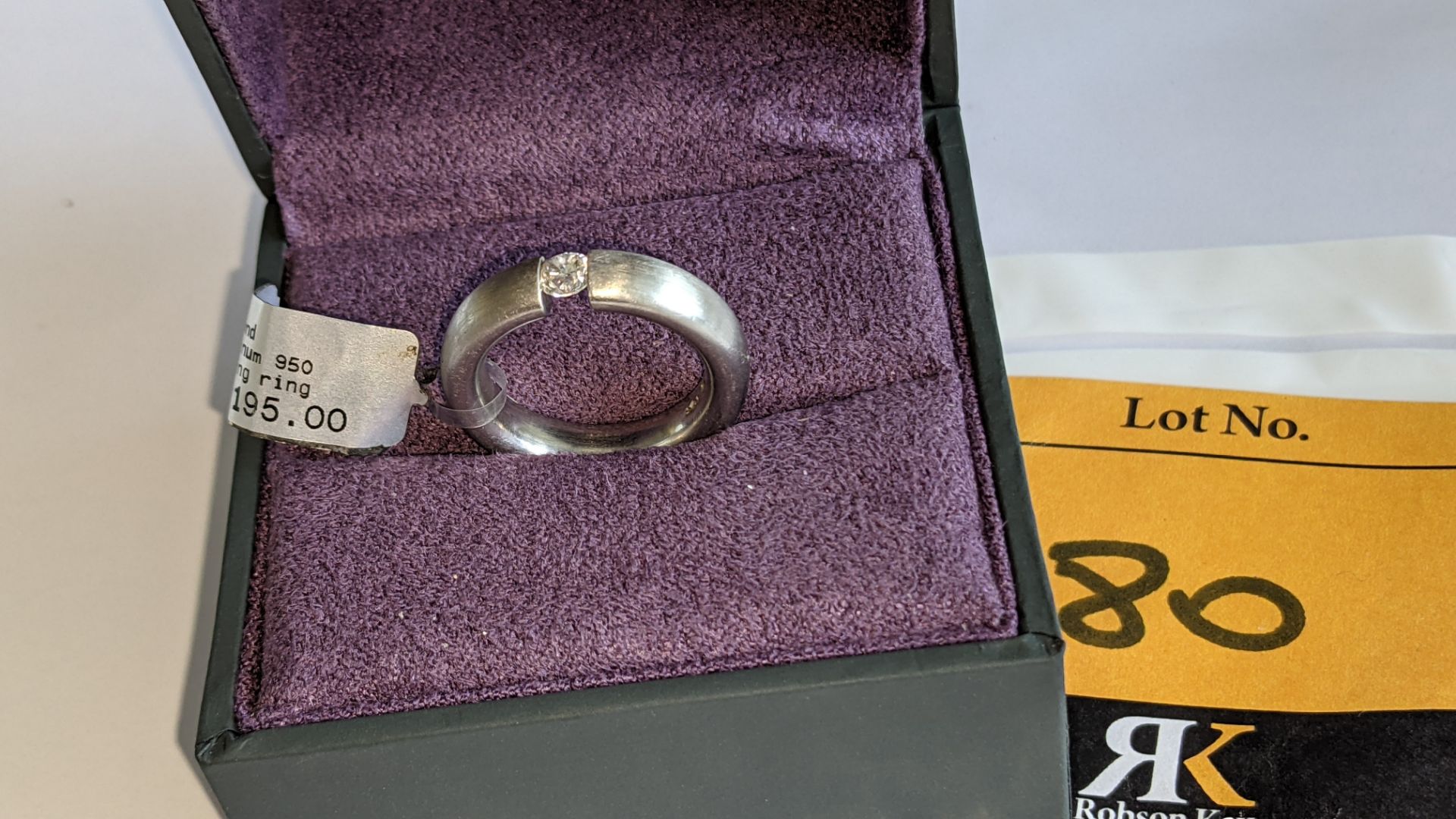 Platinum 950 ring with tension mounted diamond. RRP £3,195 - Image 10 of 14