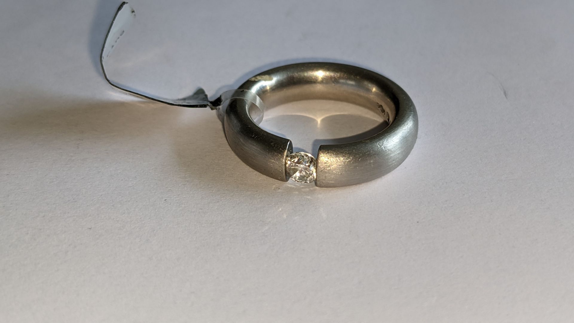 Platinum 950 ring with tension mounted diamond. RRP £3,195 - Image 2 of 14