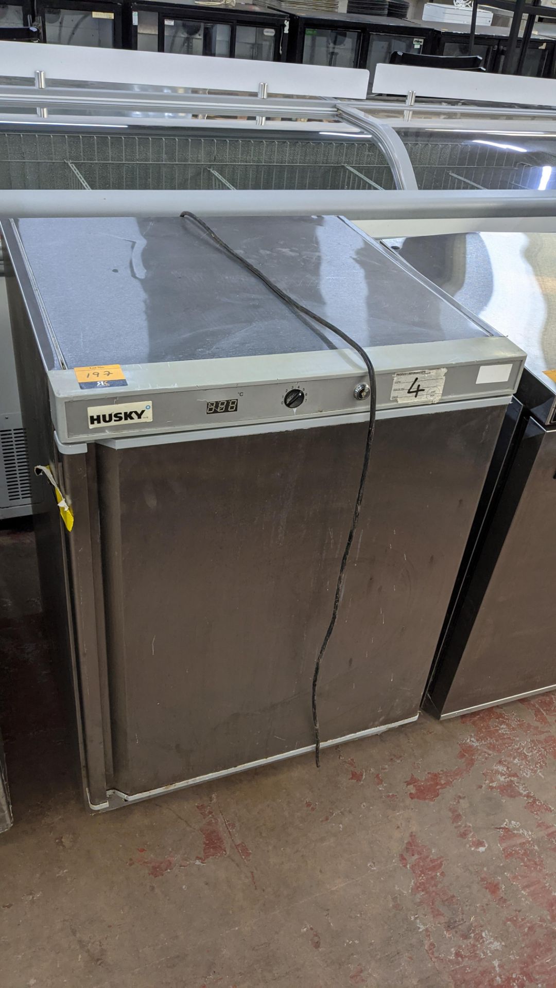 Husky silver under counter fridge