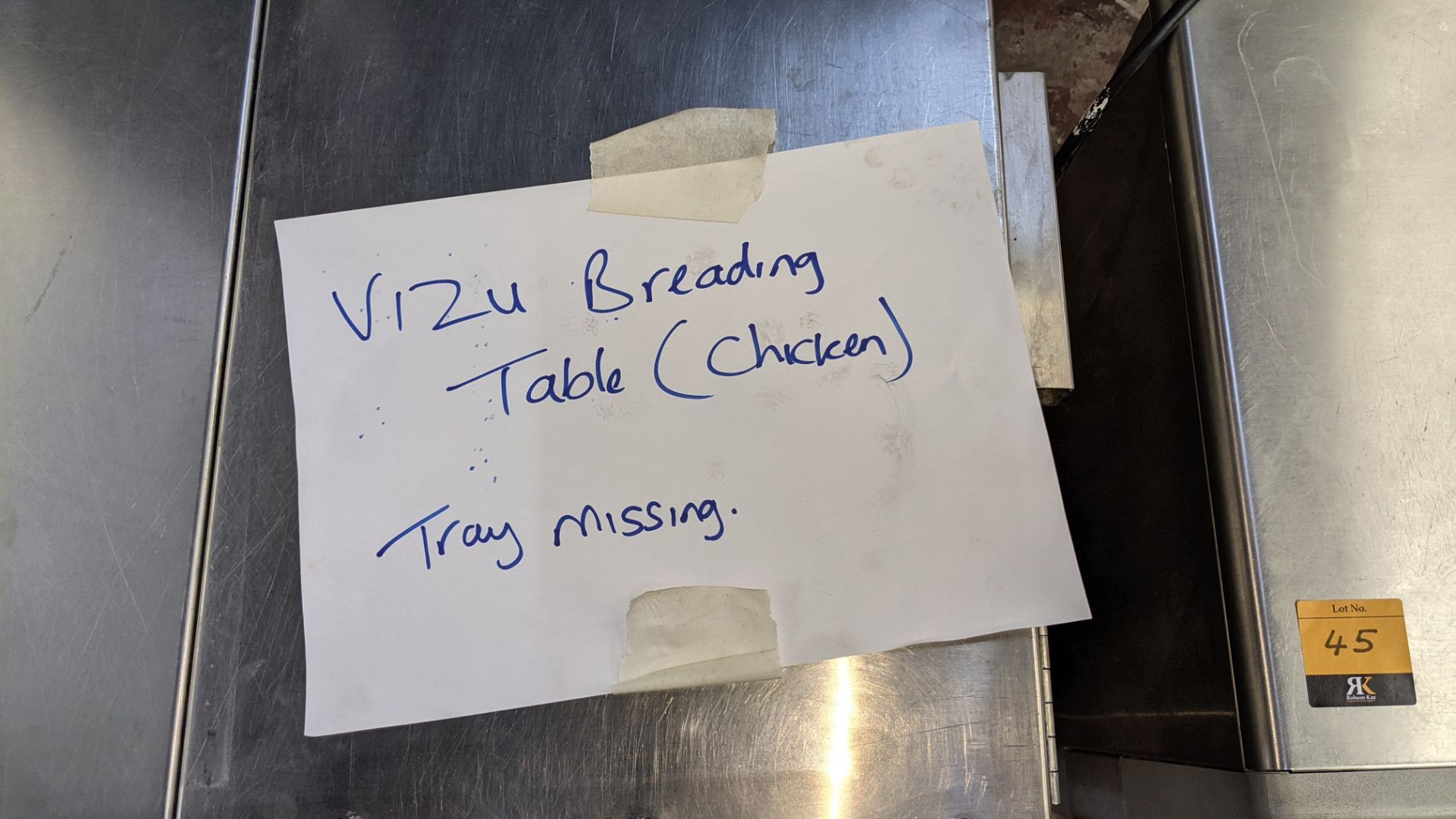 Vizu stainless steel breading table (chicken) - tray missing - Image 4 of 9