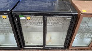 Rhino black twin clear sliding door back bar/bottle fridge