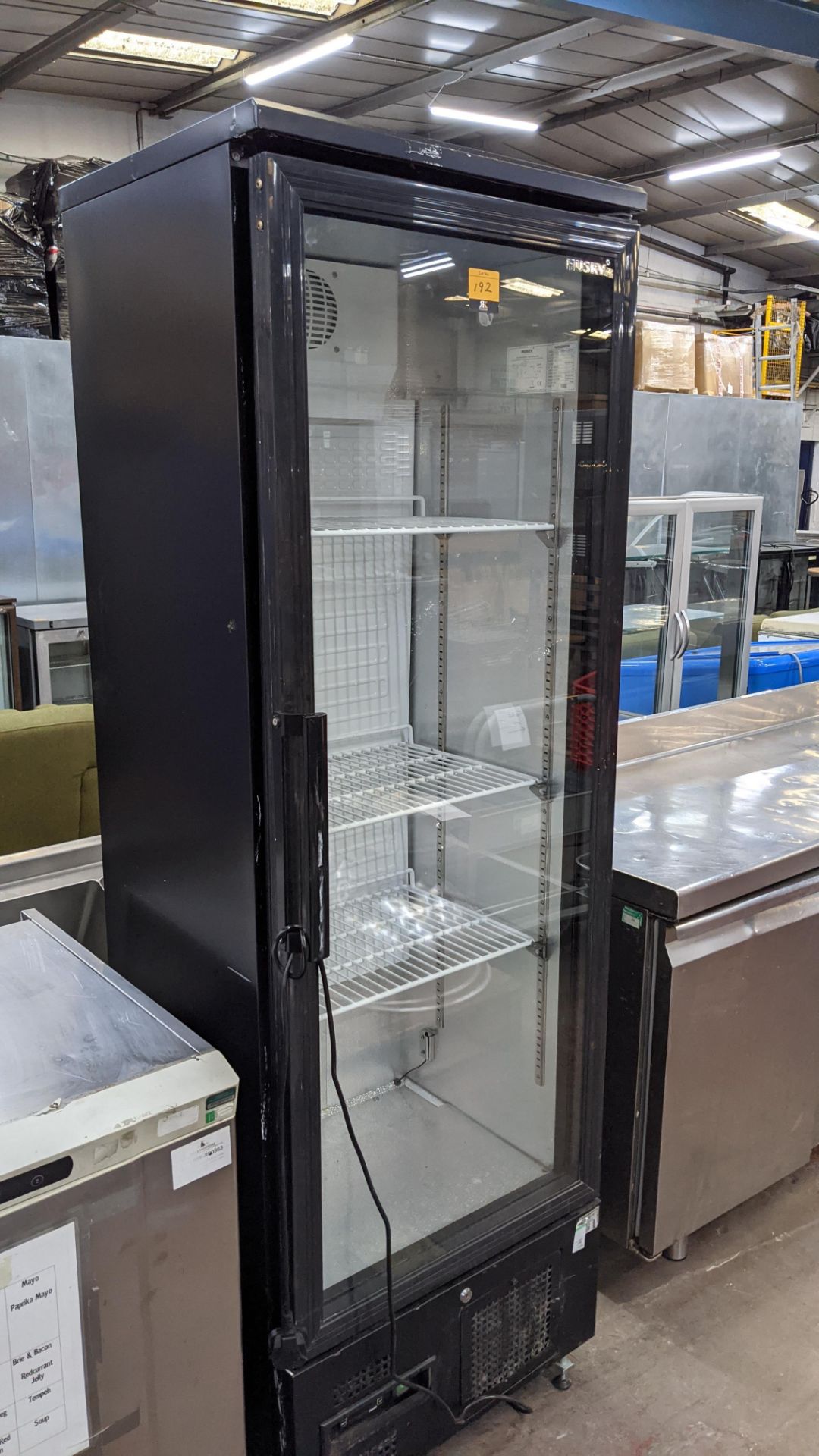 Husky tall clear door display fridge model CUB300RH-BK-UKAL, 307 ltr net capacity - Image 2 of 4