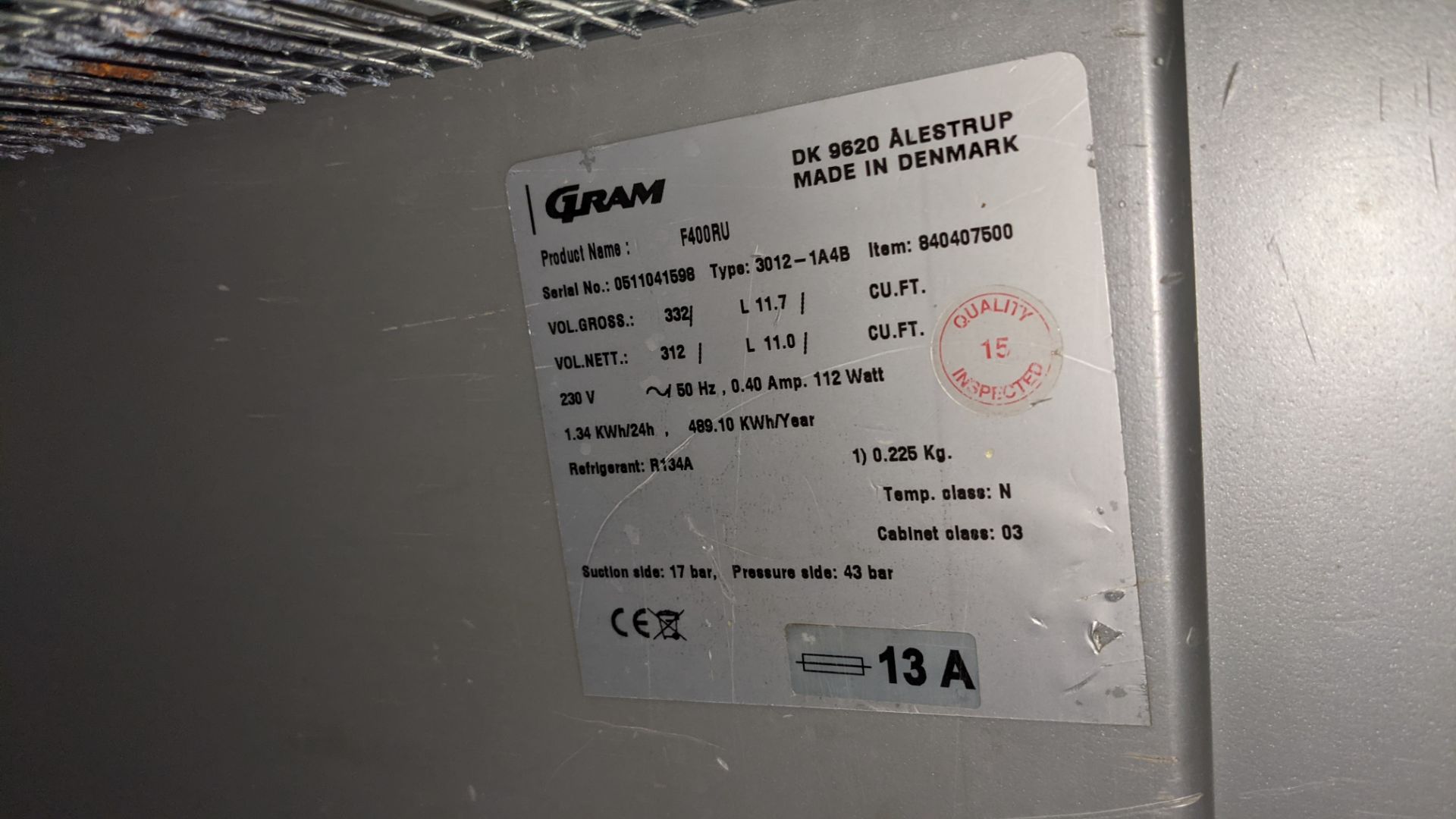 Gram stainless steel upright mobile freezer - Image 5 of 5