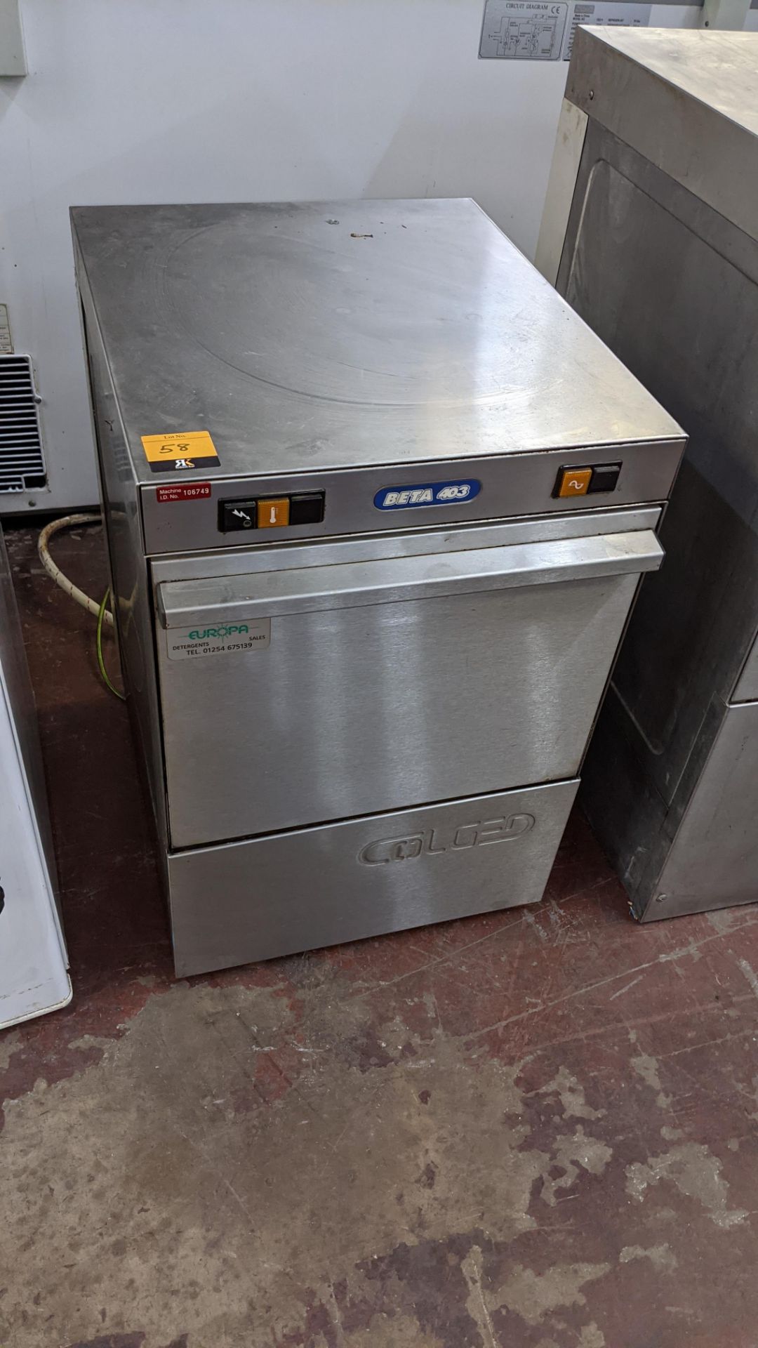 Beta 403 stainless steel commercial glass washer