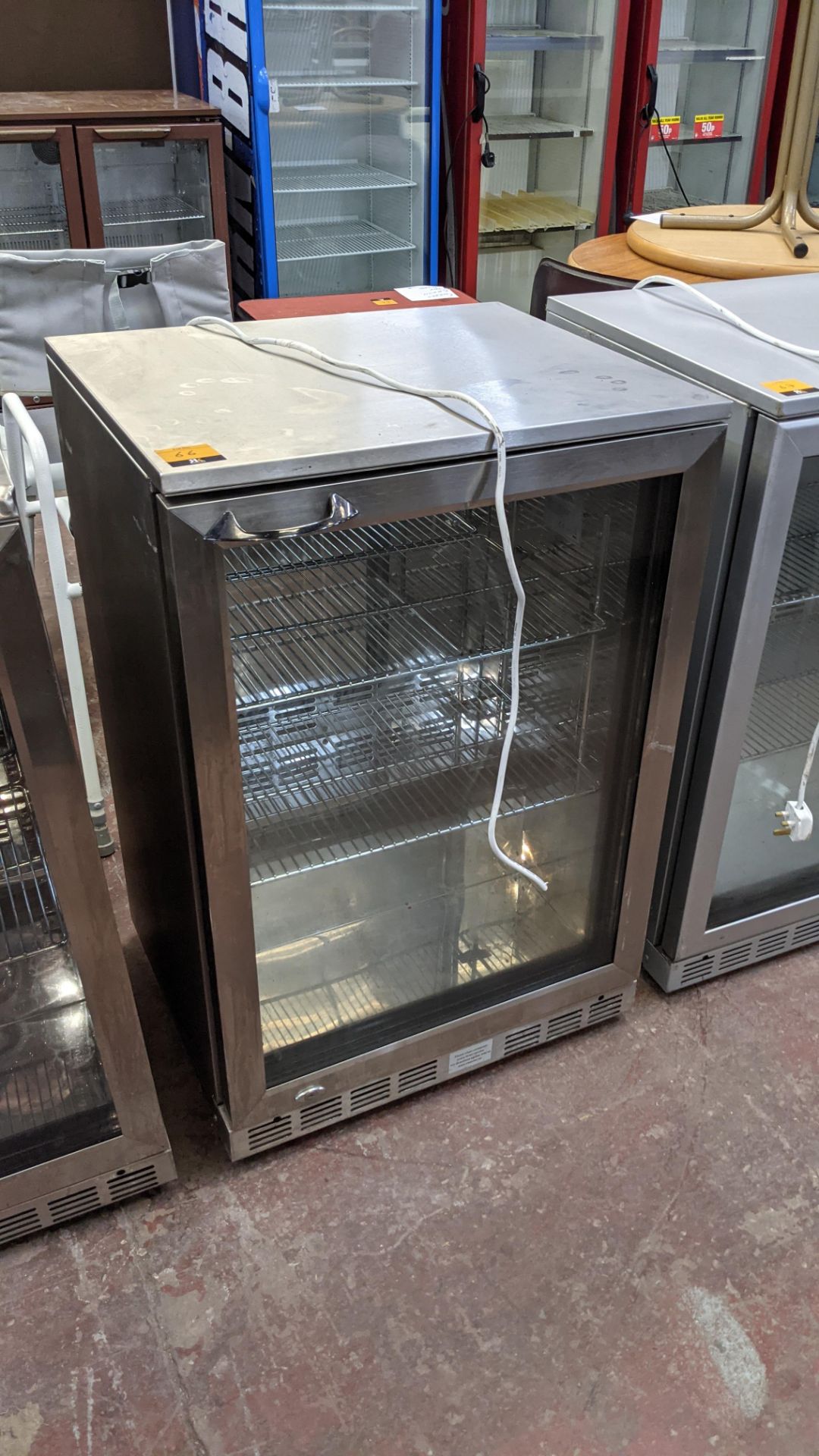 Rhino silver finish clear door back bar/bottle fridge - Image 2 of 6