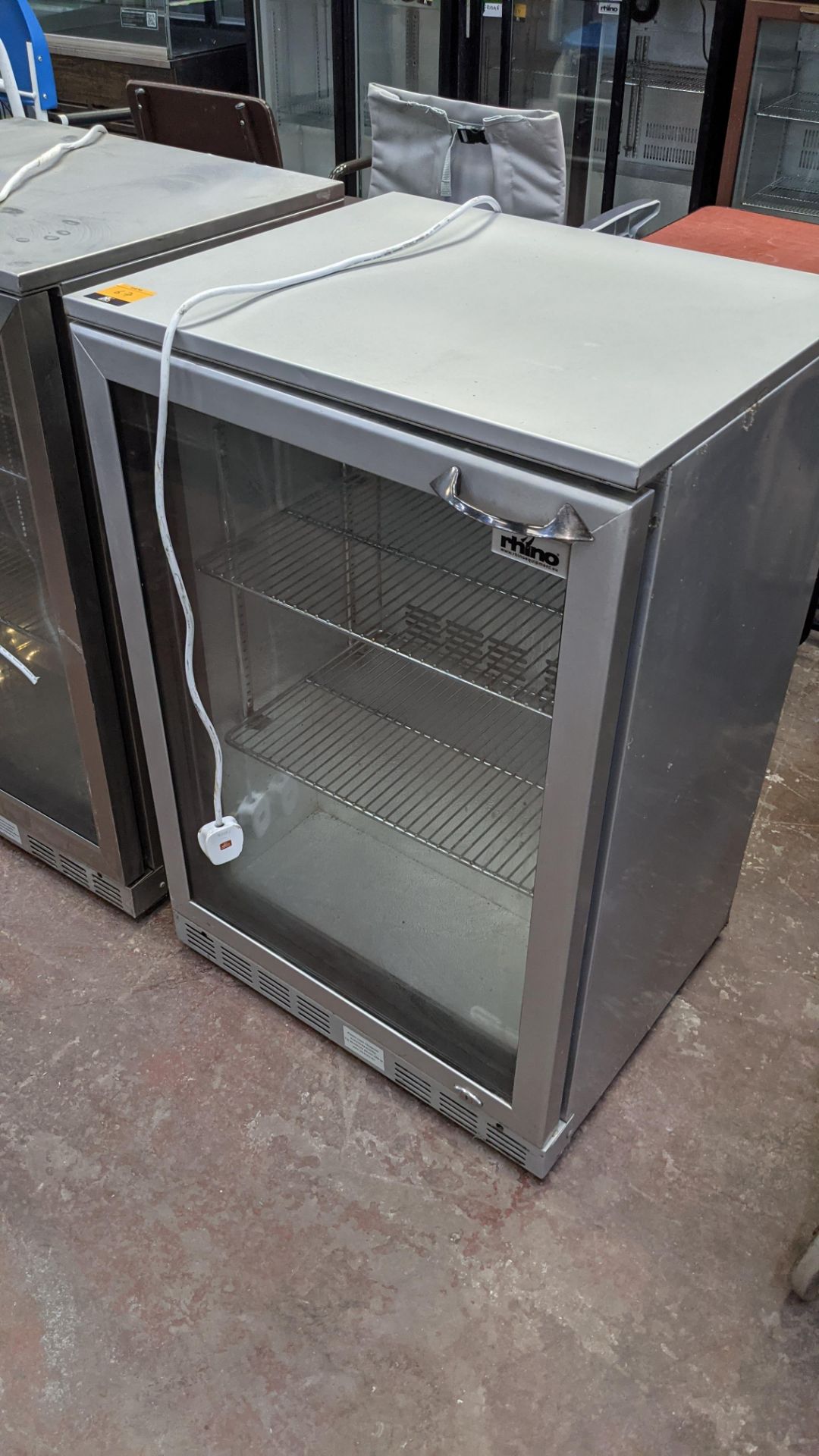 Rhino silver finish clear door back bar/bottle fridge - Image 4 of 6