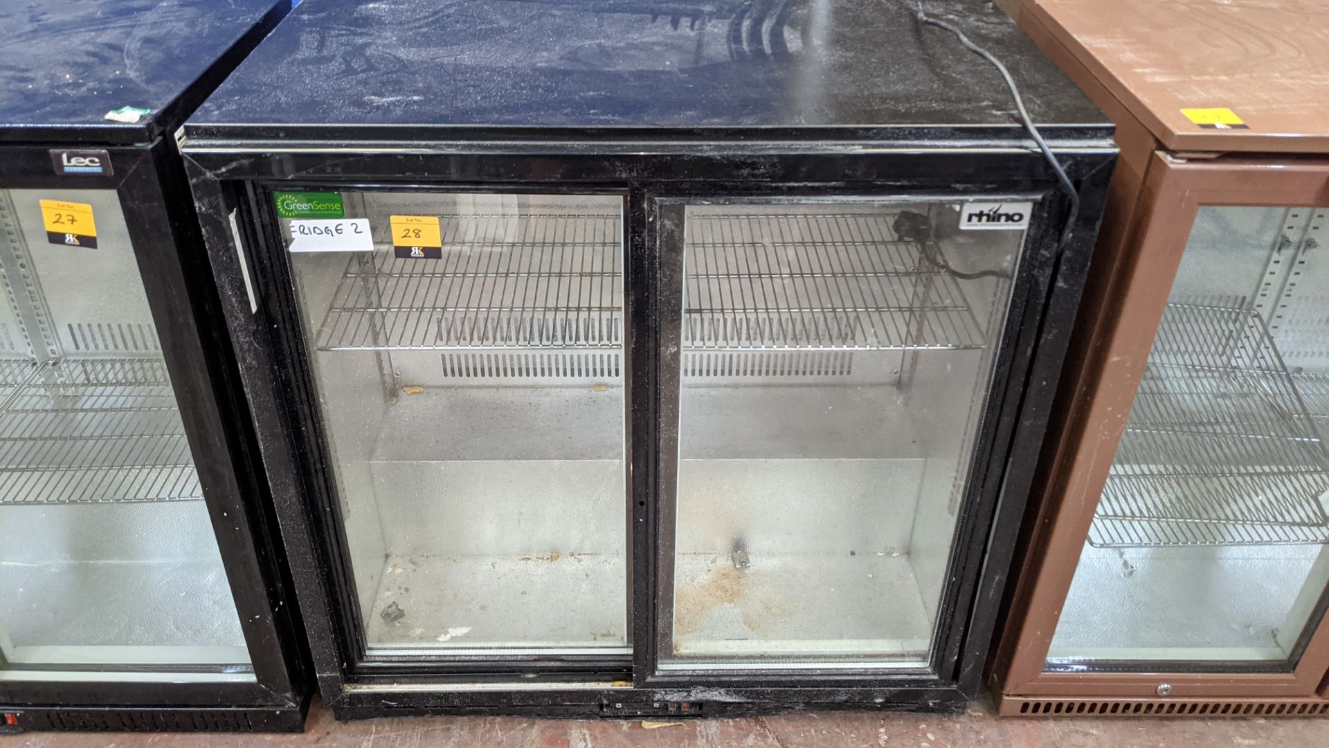 Rhino black twin clear sliding door back bar/bottle fridge - Image 3 of 5