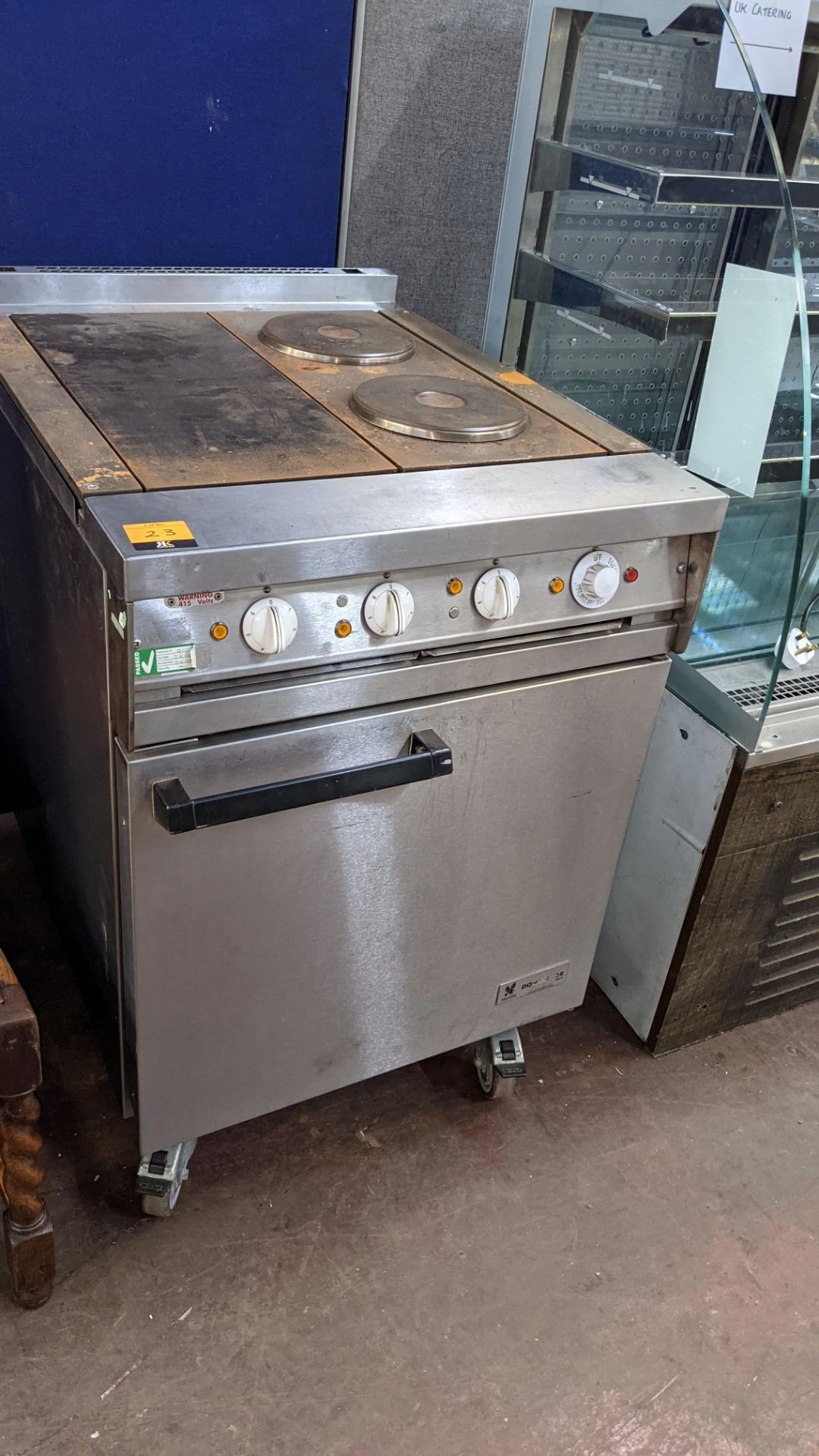 Falcon Dominator mobile stainless steel oven with assorted hobs & hotplates above - Image 2 of 10