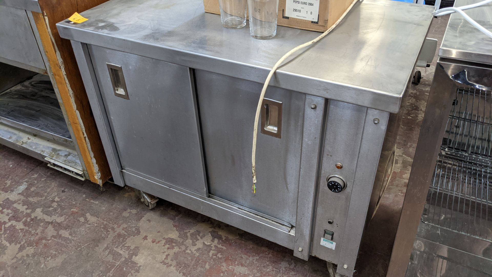 Stainless steel mobile warming cupboard - Image 3 of 7