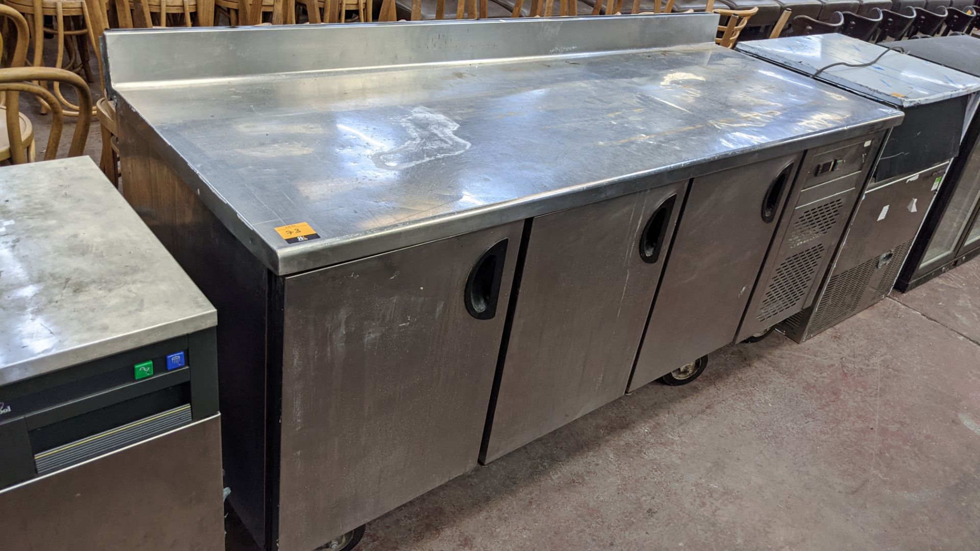 Large refrigerated stainless steel mobile prep cabinet - Image 2 of 6