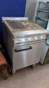 Falcon Dominator mobile stainless steel oven with assorted hobs & hotplates above
