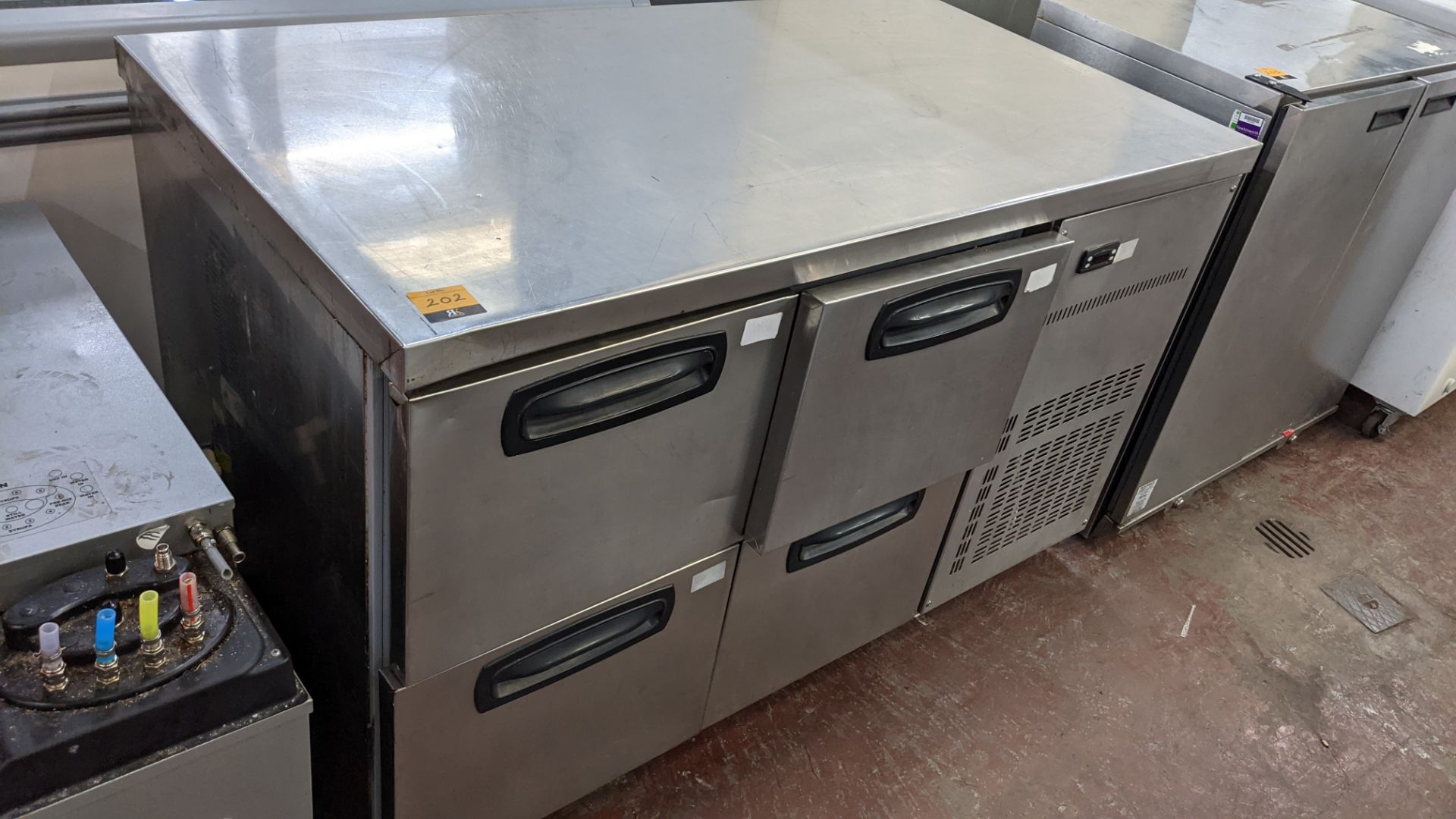 Multi-drawer stainless steel prep cabinet