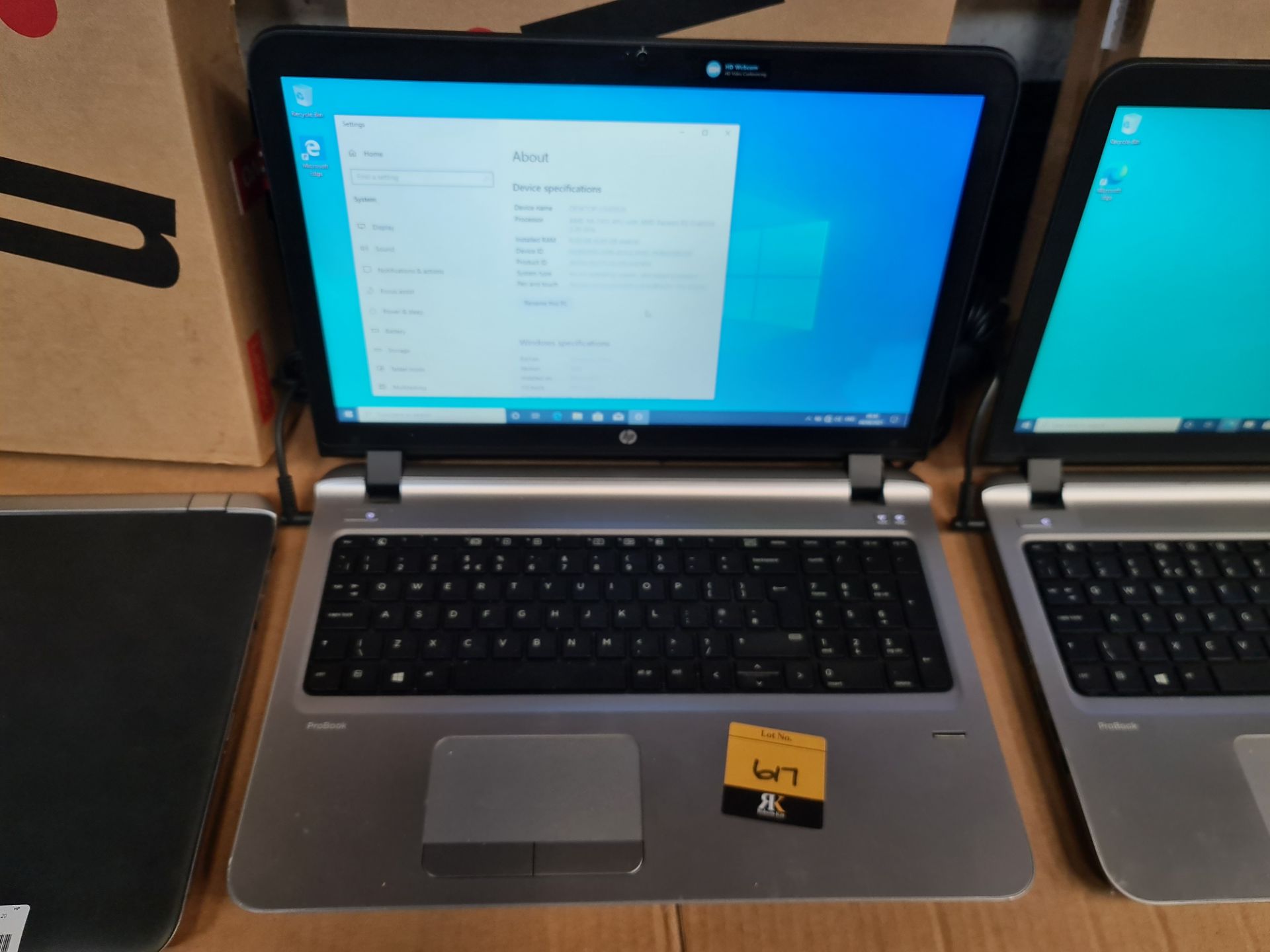 HP ProBook 455 G3 notebook computer with 15" widescreen display, HD webcam, AMD A8-7410 2.2GHz proce