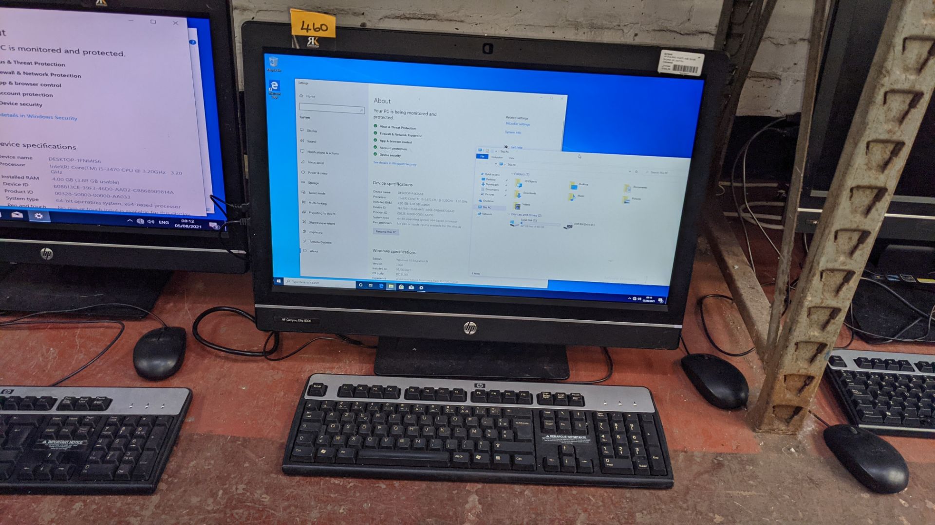 HP Compaq Elite 8300 all-in-one computer with Intel Core i5-3470 3.2GHz processor, 4Gb RAM, 500Gb ha - Image 2 of 10