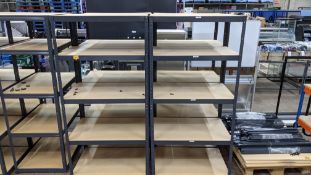 4 freestanding bays of bolt-free racking, each bay measuring approximately 900mm x 600mm x 1800mm, e