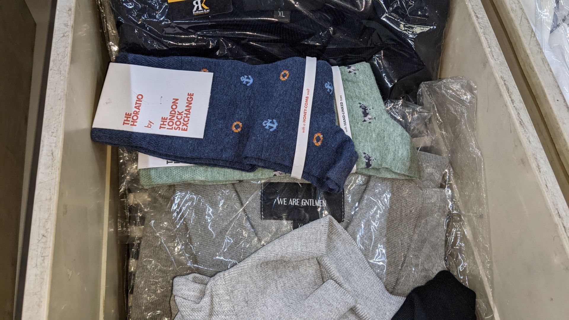 The contents of a crate comprising 12 assorted tops & 2 pairs of socks by We Are Gntlmen - this lot - Image 5 of 9