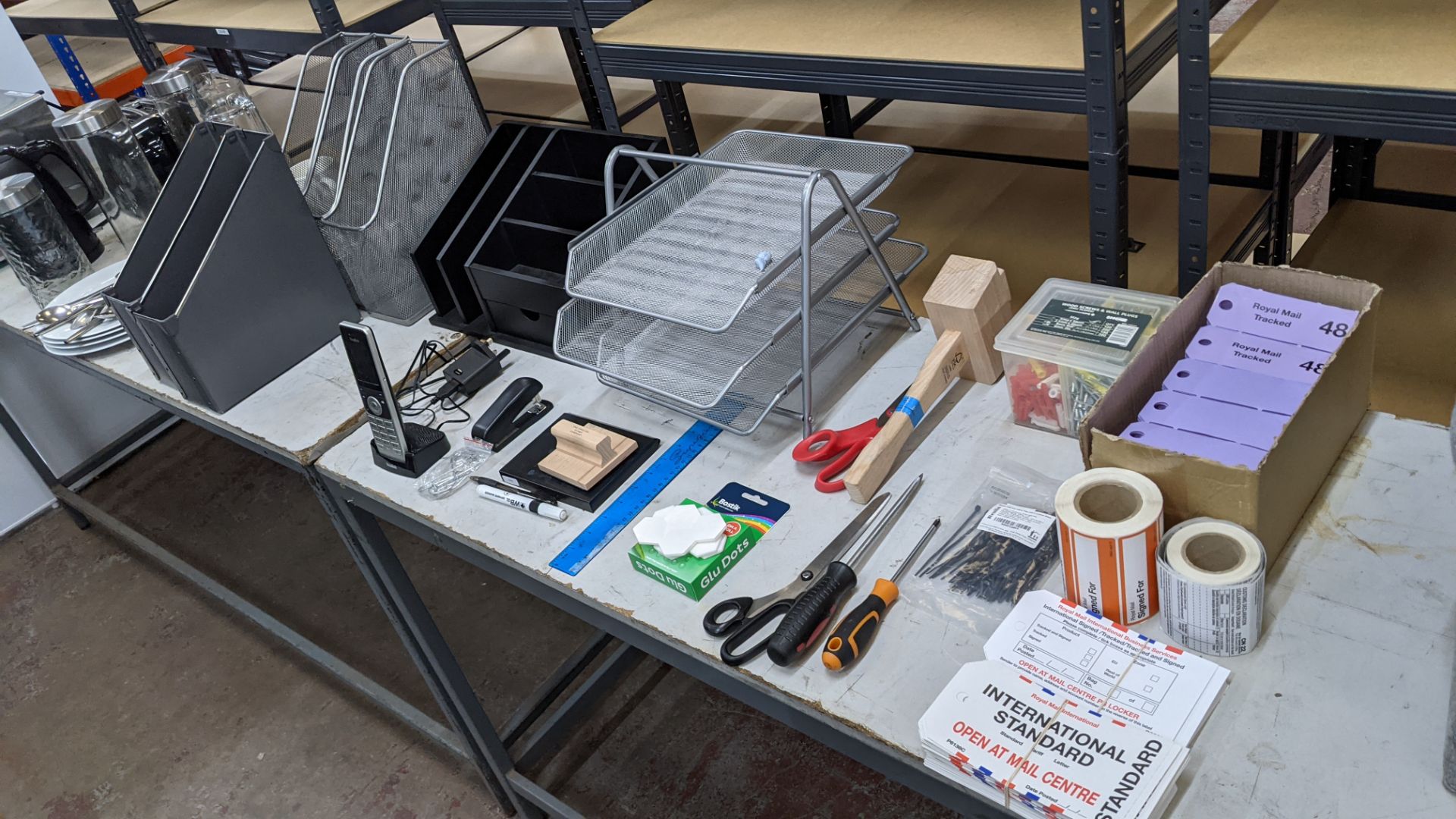 Mixed office lot comprising magazine storage boxes, filing trays, DECT telephone, office stationery - Image 9 of 9