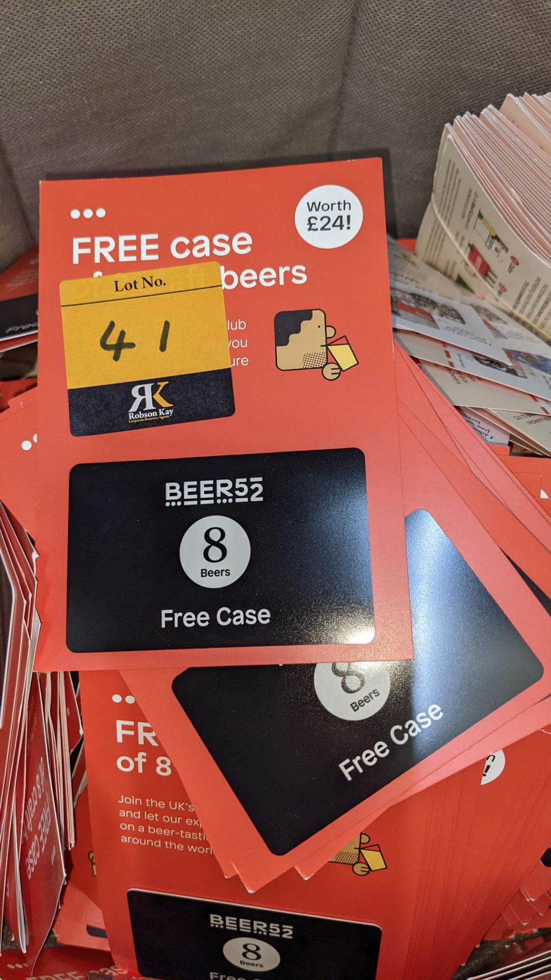 Huge quantity of craft beer vouchers by Beer 52 plus felt storage box - Image 3 of 7