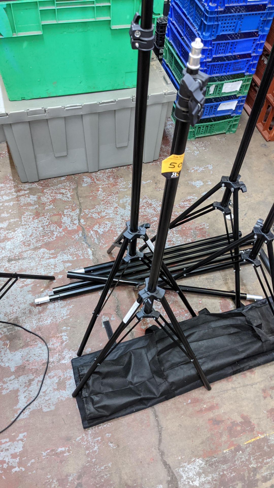 4 off lighting tripods plus quantity of extension pieces & carry case - Image 4 of 5