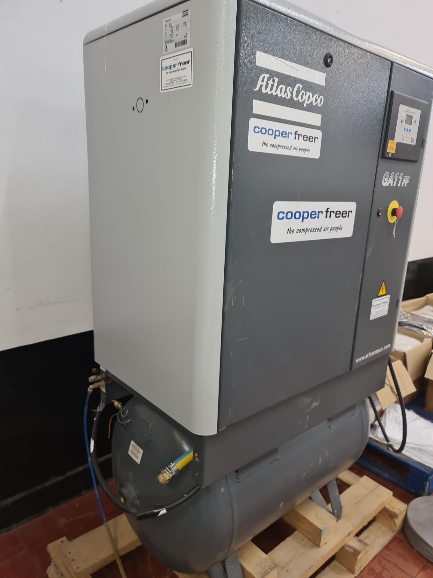 2008 Atlas Copco compressor, model GA11C/GA11FF (the front of the machine has a label stating model - Image 3 of 10