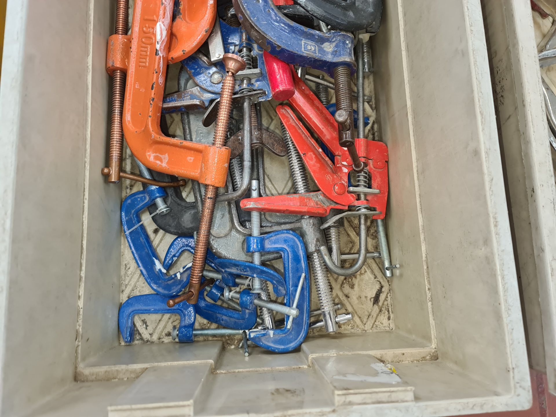 Contents of a crate of assorted clamps - crate excluded - Image 2 of 3